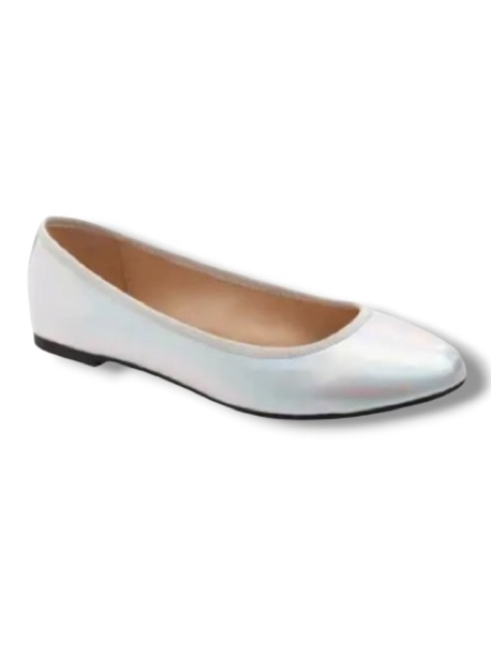 BP. Women’s Silver Iridescent Ballerina Ballet Flats Shoes